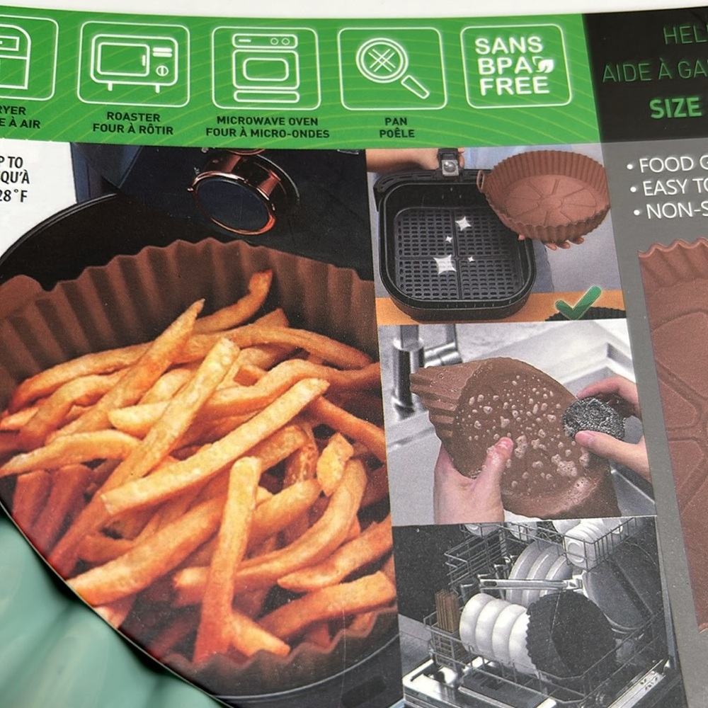 💕 Silicone 7” Air Fryer Liner Food Grade Non Stick BPA Free New In Package - Picture 4 of 11